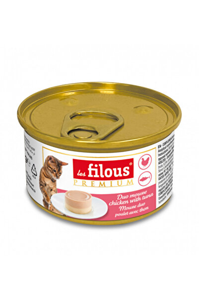 Les Filous Hrană umedă pentru pisici, mousse de pui și ton, 6 x 85 g