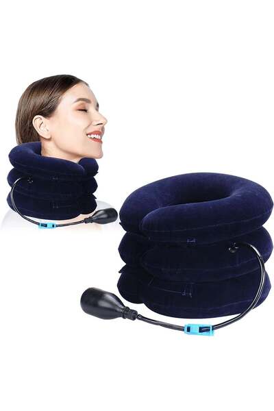 Tenzo Dispozitiv gonflabil de tracțiune cervicală – Guler de întindere a gâtului pentru ameliorarea durerilor de gât și a durerilor cervicale