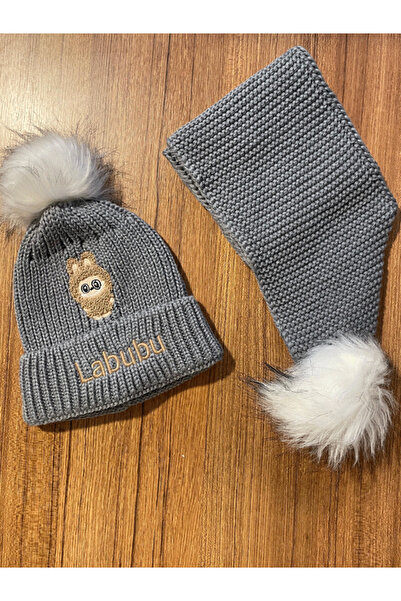 LİNOTTİ SET BEANIE ECHIPOARE CU BRODATURA LABUBU PENTRU COPII 2-8 ANI 101225
