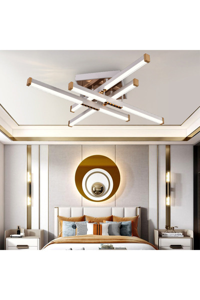 ALC-Shop Lustra LED cu Telecomanda LT178/4WH, 54W, 4 Elemente, Lumina Rece/Clada/Neutra, Dimabila, Alb