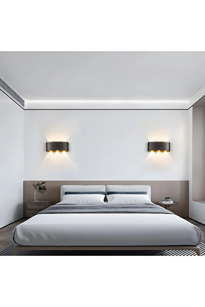 ALC-Shop Aplica LED Exterior Ellis, 6W, 6 Surse de lumina, Lumina Calda, Negru