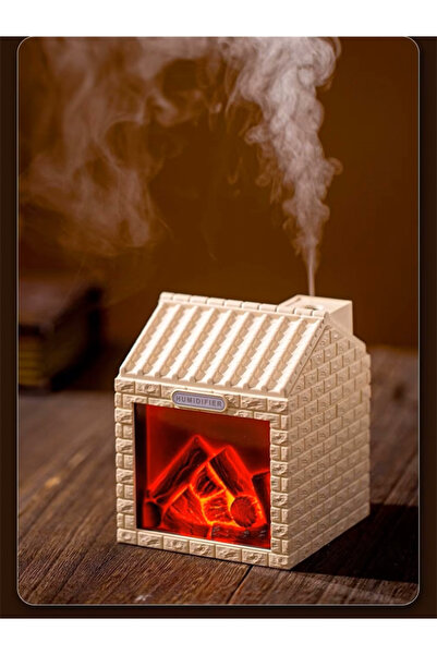 ERDİNEKS Şömine Tasarımlı Alev Efektli Hava Nemlendirici Difüzör Mini Buhurda...