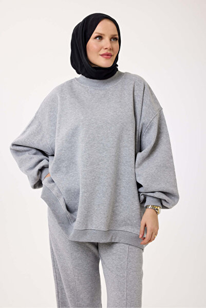 My City 5334 - 3 İplik Ş Fleece-Lined Casual Basic Women's Sweatshirt