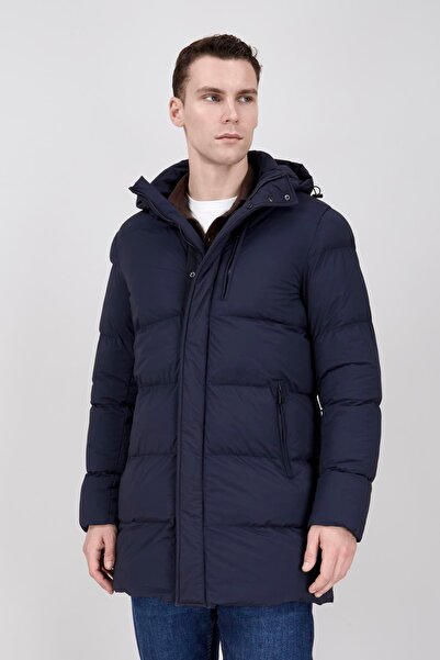 PR PACO ROMANO ART OF FASHİON Erkek Kapşonlu Lacivert Şişme Mont