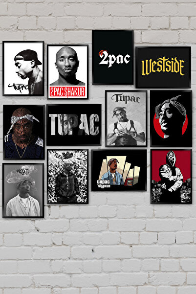 TABLOX 2Pac Tupac Shakur Makaveli West Coast Gangsta Rap Rapçi Thug 12li Deko...