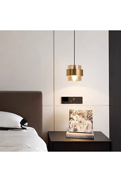 ALC-Shop Hanging Chandelier LC866/1TN, 1XE27, Adjustable Height, Glass and Metal