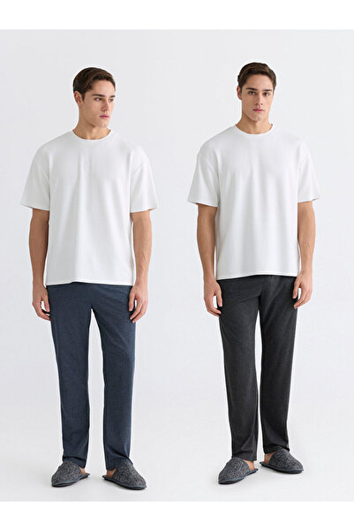 LC Waikiki MG TREND'EN Ανδρικές πιτζάμες Navy Blue Standard Fit, Σετ 2 τεμαχίων