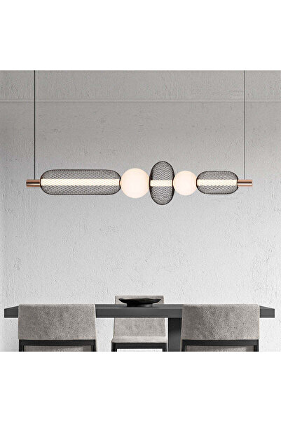 ALC-Shop Lustra LED Suspendata LM551/5BK, 28W, Lumina 3000/4000/6000K, Negru, Inaltime Reglabila