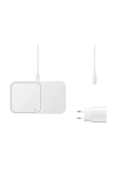 Samsung Ασύρματη βάση φόρτισης Duo με προσαρμογέα ταξιδιού 15W λευκό (2 συσκε...