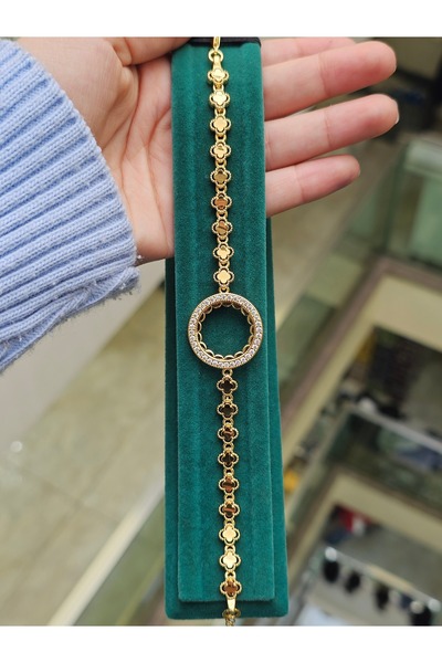 barisiva gold 22 ayar altın kaplama çeyrek takılan bileklik