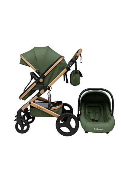 Belecoo 3-in-1 stroller with diaper bag, dynamic wheel and frame suspension, ...