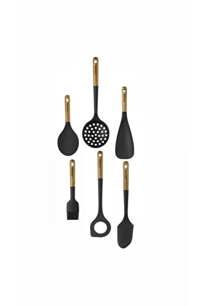 STAUB 6 Parça Silikon Spatula Pilav Kaşığı Kevgir Spatula Fırça Servis Takımı