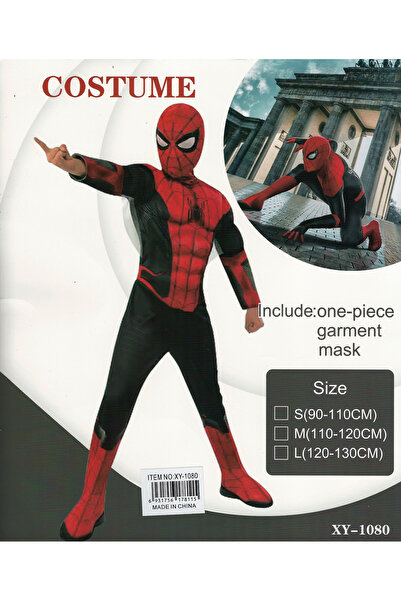 Other زي سبايدر مان للأطفال – بدلة قطعة واحدة مع قناع بتصميم بطل العنكبوت