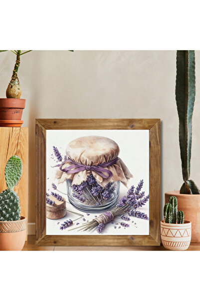 Tuba Decor Tablou pătrat cu rama din lemn lavanda