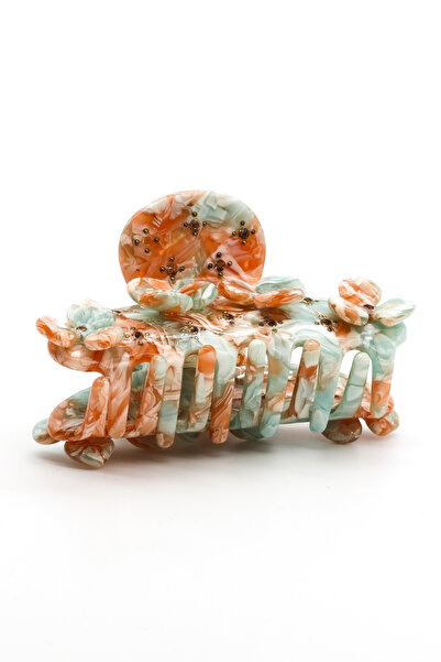 Nearsis Çiçek Figürlü Zirkon Taşlı Mix Mandal Toka