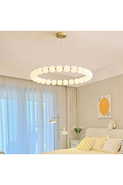 ALC-Shop Lustră Suspendată LED Acril Celeste 42W cu Telecomandă, Dimabilă, 3000K/4000K/6000K, Auriu