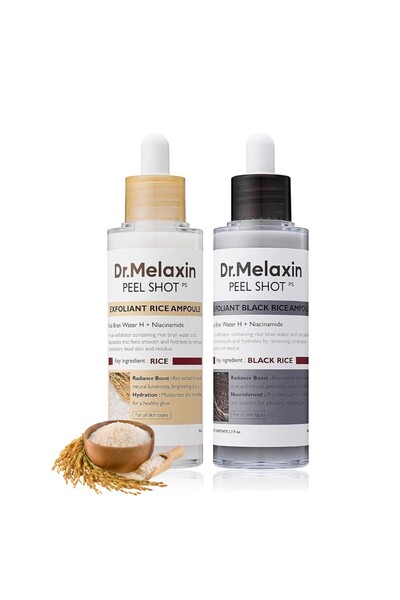 Dr.Melaxin مجموعة دكتور ميلاكسين بيل شوت جلو رايس أمبولات - سيروم تفتيح وتقشي...