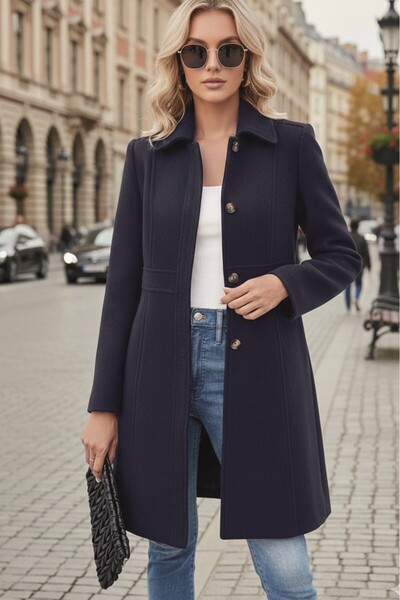 Barbora Dikiş Detaylı Tasarım Kaşe Kaban