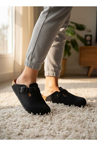 Ssefaayakkabi UNİSEX Ortopedik KAYDIRMAZ Tabanlı Kışlık KEÇE Önü Kapalı Günlü...