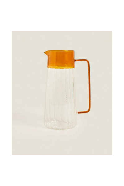 Epilons Carafa de sticla cu detalii portocalii 1600 ml