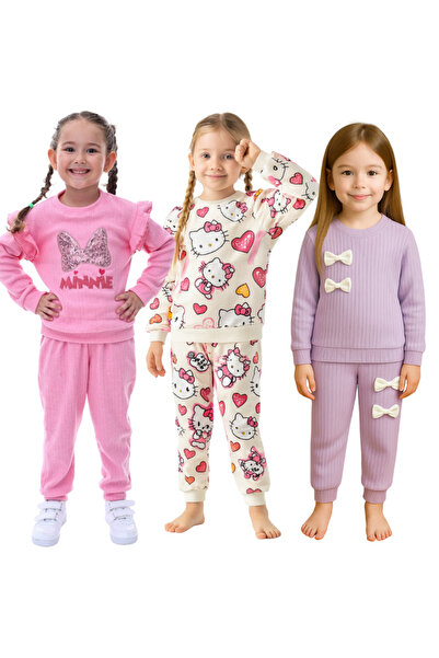 minitrends Set sezonier din bumbac, 3 piese, pentru partea inferioară și supe...