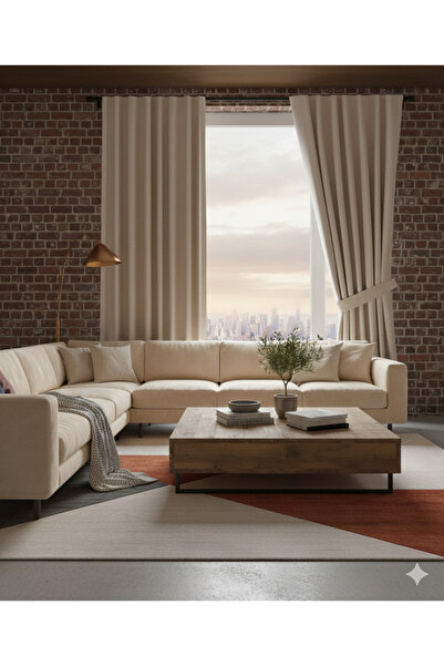 PERKOA Dekoratif Seyrek (1x2) Pile Fon Perde Tek Kanat – Bağcıklı Model, Kalı...