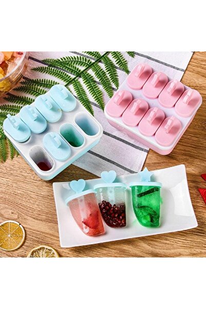 OEM Set of 8 Colorful Ice Cream Molds – Food Grade Plastic, Reusable, 12.5x11...