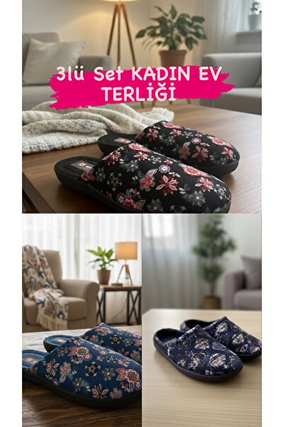 GEZER Set of 3 Winter Women's Winter & Guest & Household Slippers. Women's Home Slippers (Set of 3) Slippers.