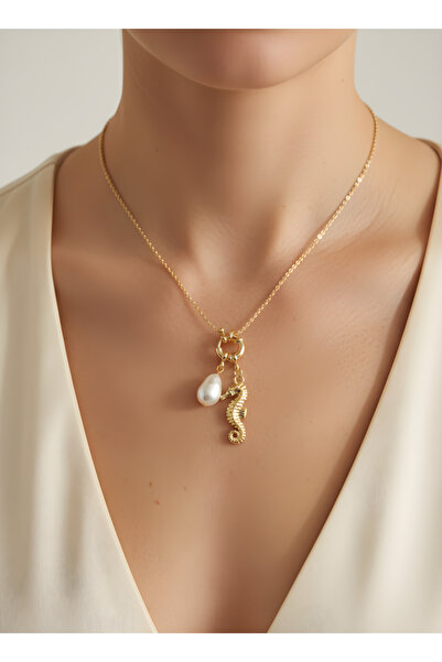 TURBİJ İncili Deniz Atı Kolye