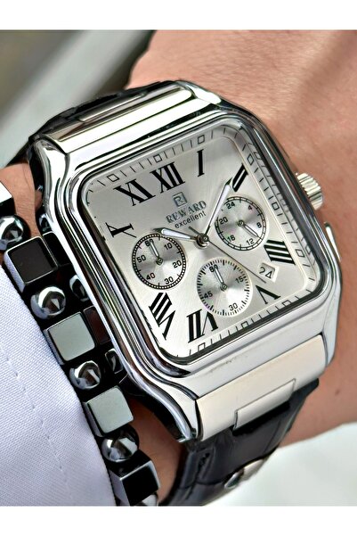 Reward Siyah Renk Kare Fonksiyonlu Orjinal Kilit Deri Kordon Erkek Kol Saati ...