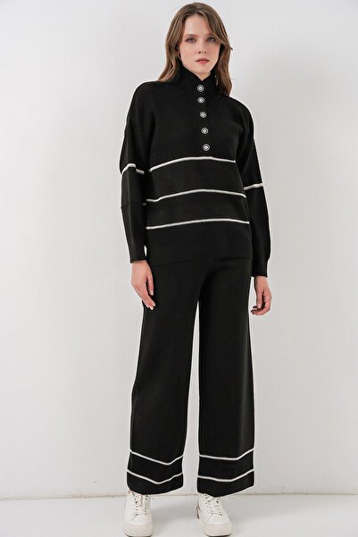 Hiccup Σετ πλεκτό πουλόβερ και παντελόνι με λεπτομέρεια με κουμπιά BDART