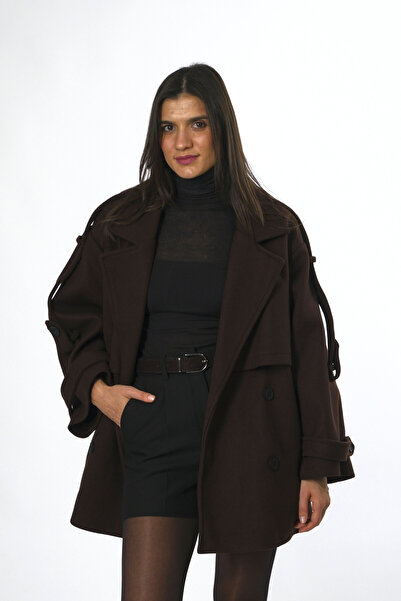 ABBRA Women's Lined Short Cashmere Coat