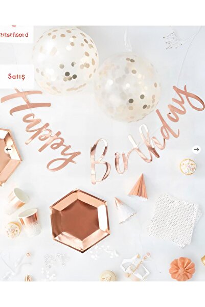 PARTİ SEPETİ مجموعة حفلات فاخرة من جينجر راي باللون الذهبي الوردي تتسع لـ 16 ...