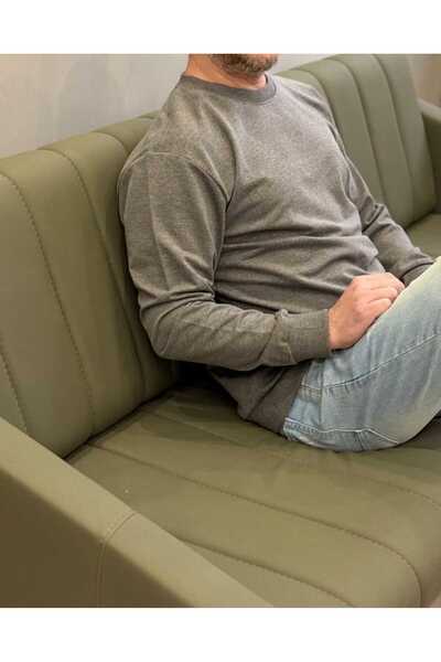 FKNMODA FKN MODA SİYAH Renk Basic Bisiklet Yaka Erkek Sweatshirt