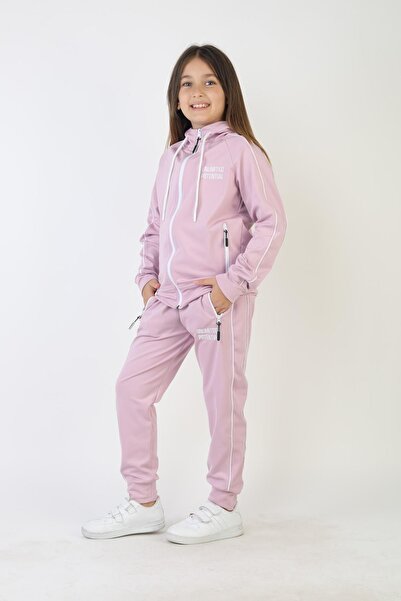 NEW YEAR FİT طقم بناتي مكون من بغطاء رأس قطع من قماش الغوص المخطط بسحاب