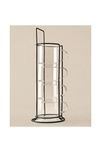 Epilons Borosilicate 4-Piece Cup Set with Stand