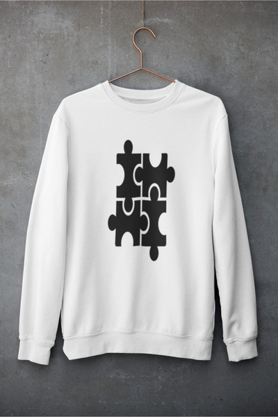 MG سويت شيرت YAPBOZ مطبوع من القطن بأكمام طويلة و3 خيوط SHA مبطن بالصوف NISEX