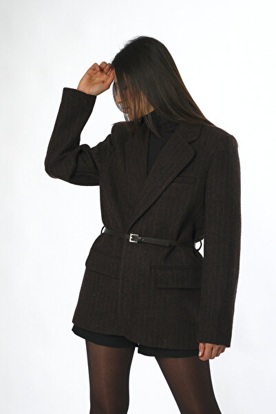 ABBRA Jachetă căptușită cu centură pentru femei