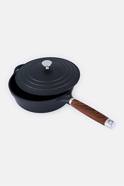 Catherine Malandrino مقلاة عميقة من الألومنيوم المصبوب مع طلاء غير لاصق، أسود