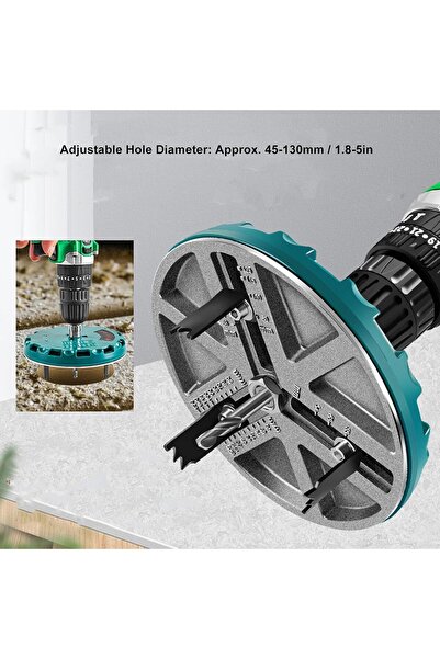 BİODATA Matkap Ucu Delme Plastik+ Çinko Alçıpan Delme Ahşap Yuvarlak Testere Panç Seti 45-130 mm