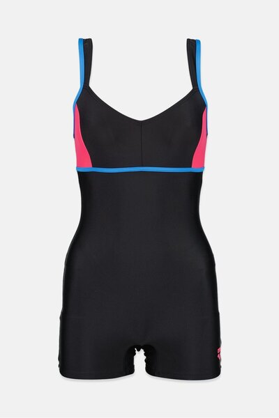 ARENA Women Colorbock One Piece Swimwear, Black and Pink and Blue