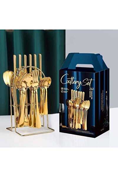 TrendyLux 24-piece gold cutlery set – perfect for the kitchen / gift / festive tables