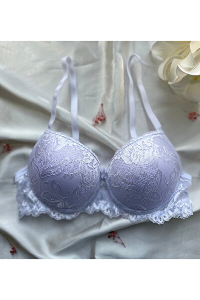 Dantelli Push Up Sütyen - Beyaz