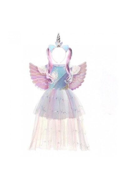 Other Enchanting girls' unicorn dress in rainbow shades