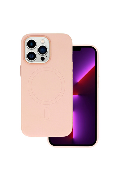 OEM MagSafe iPhone 16 leather case light pink