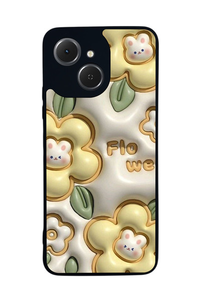 TECNO Spark 40C Uyumlu Baskılı, Mat Siyah,Yumuşak Silikon, Koruyucu,Şok Emici Kapak,Kılıf