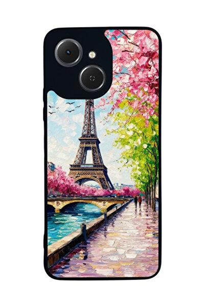 TECNO Spark 40C Compatible Printed , Matte Black, Soft Silicone, Protective, Shock Absorbing Cover, Case