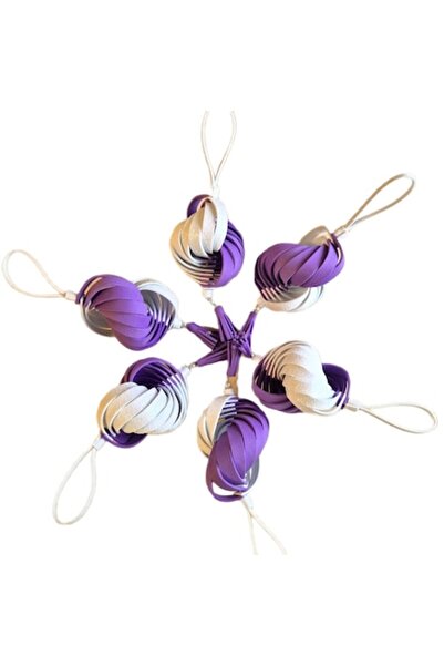 OEM Pachet promo: 2x Set de 6 globuri de Crăciun spirala, 14 cm, handmade, al...