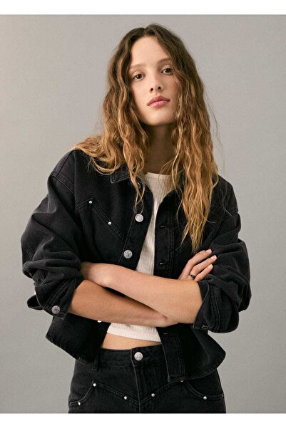 Mango Teen Zımbalı denim gömlek