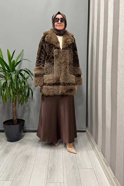 Ghisa Leopard Plush Coat Brown 26Kgskbn6539